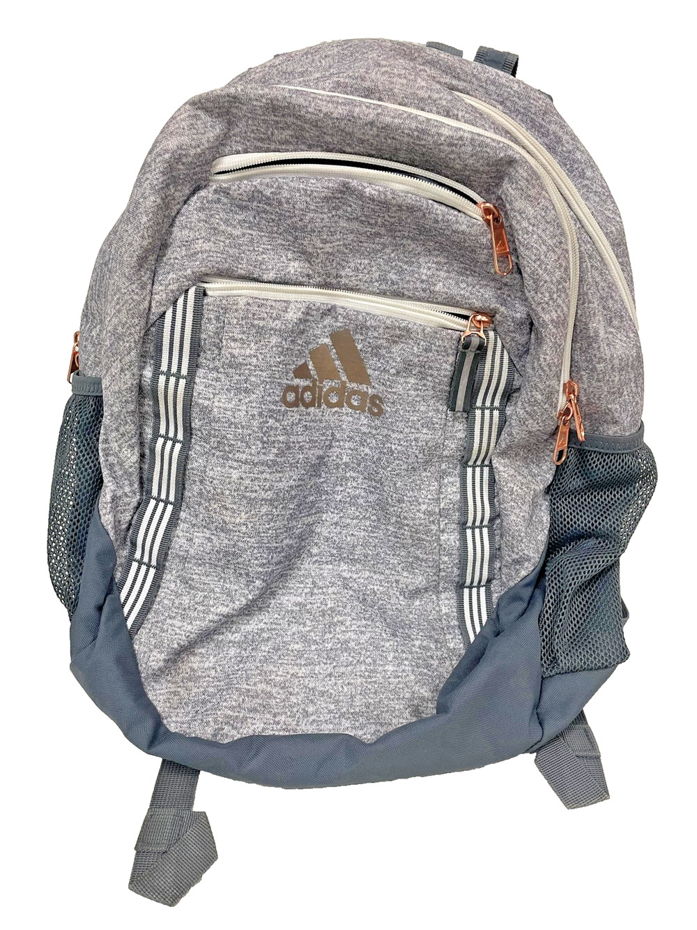 Adidas Excel 6 Backpack Gray Heather Rose Gold School Travel Bookbag 18" Laptop